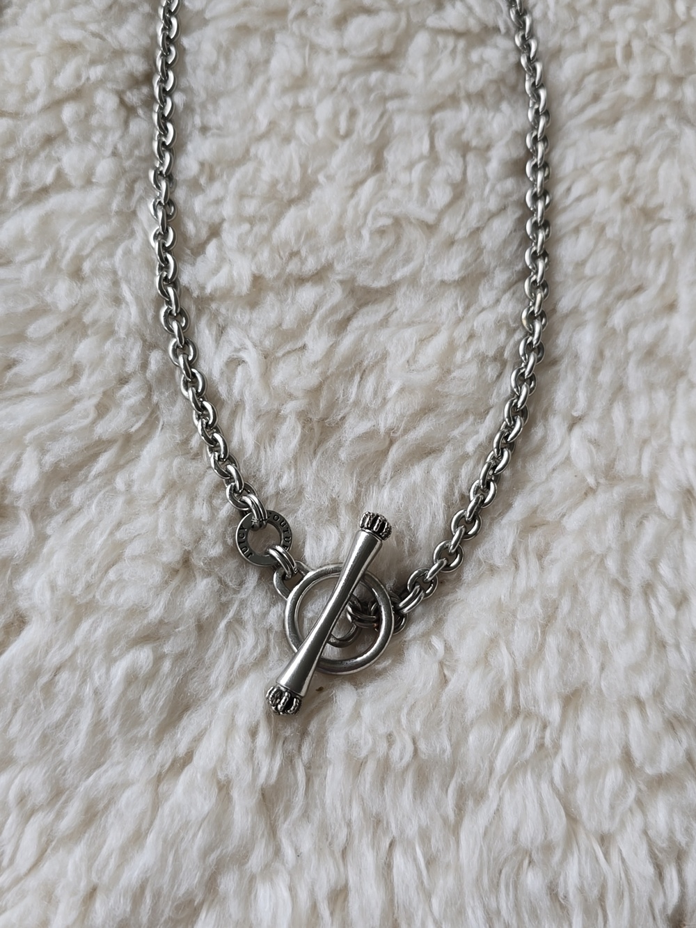 Juicy Couture Silver Link Necklace with Toggle Charm